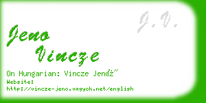 jeno vincze business card